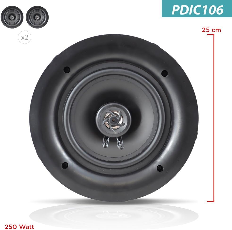 10 Inch In Ceiling Wall Speakers 250W Flush Mount Stereo Pair