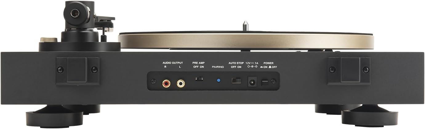 Bluetooth Vinyl Turntable AptX HD Black Gold