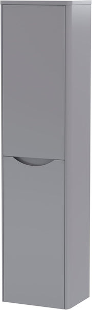 Wall Hung Tall Bathroom Cabinet Soft Close 2 Door Grey