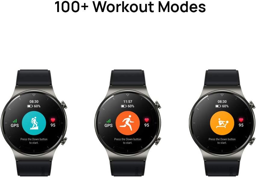 AMOLED Smart Watch 2 Week Battery GPS Calls Black