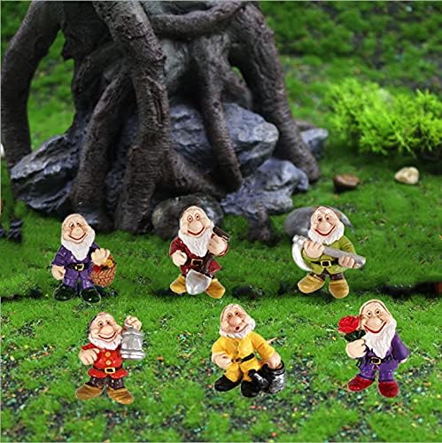 6Pcs Mini Garden Gnomes Resin Fairy Decor Small Outdoor Set