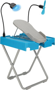 Adjustable Pedicure Foot Rest LED Fan Magnifier Folding Nail Stool