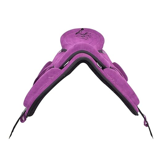 Treeless Suede Horse Saddle 18 Inch Purple Matching Girth
