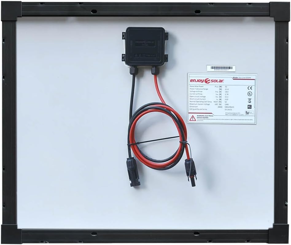 50W 12V Solar Panel Monocrystalline High Efficiency RV Boat