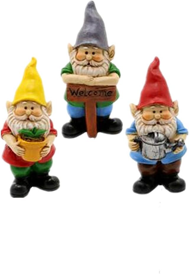 3Pcs Mini Garden Gnomes Set Fairy Resin Small Decor