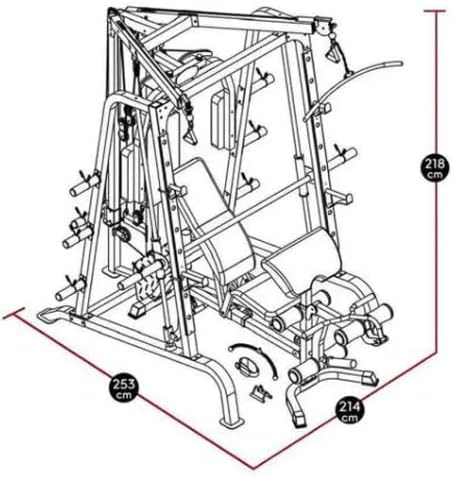 Smith Machine Home Gym Power Cage with Adjustable Weight Bench