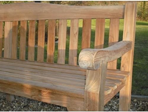 5FT Teak Garden Bench 3 Seater Solid Wooden Patio Seat