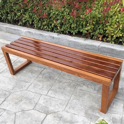 3 Seater Wooden Garden Bench Backless Outdoor Patio Seat 120cm