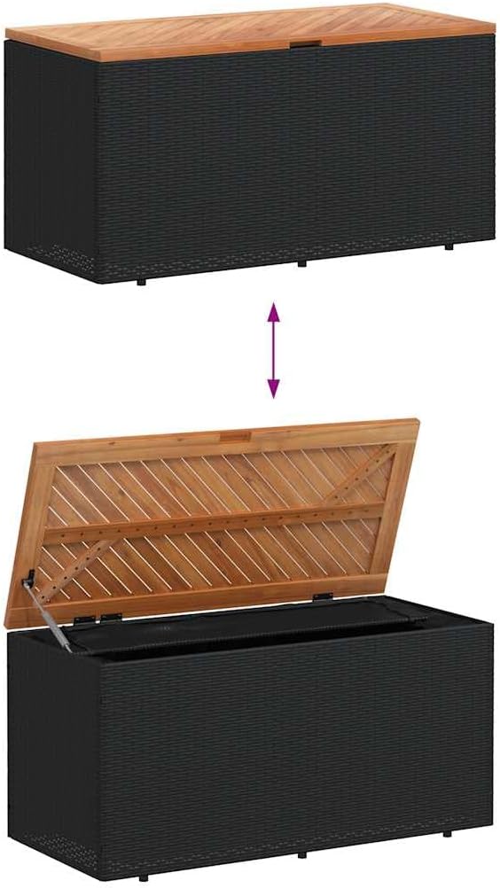 Rattan Garden Storage Box Bench Outdoor Cushion Deck Box