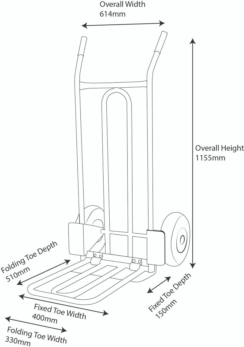 Heavy Duty Sack Truck 200KG Folding Toe Trolley