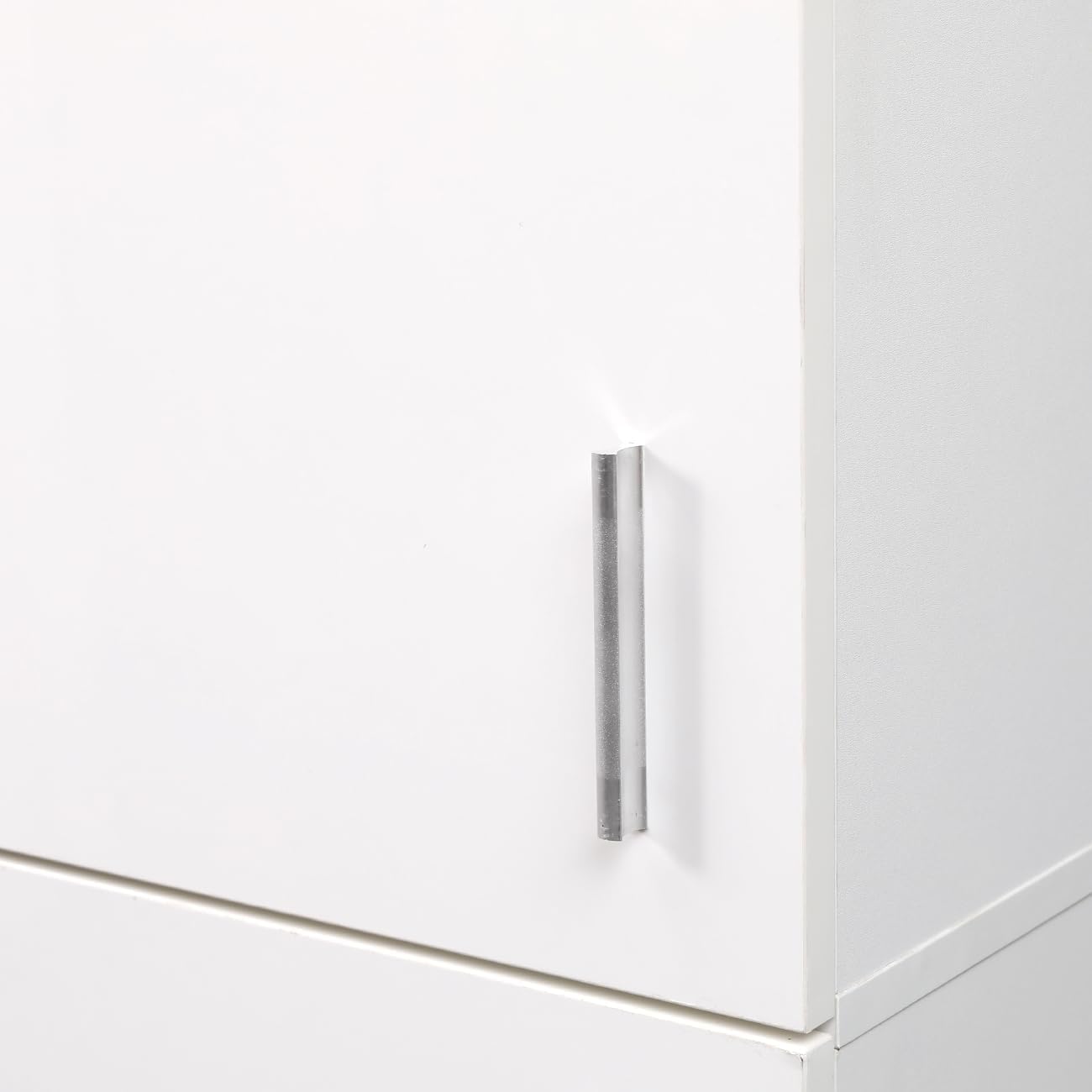 Tall Slim Storage Cabinet White High Gloss Shelves Door Unit