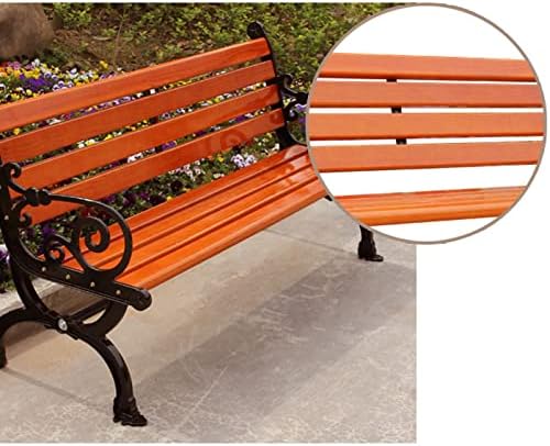 Wood Metal Garden Bench 1.2m Outdoor Patio Seat with Backrest