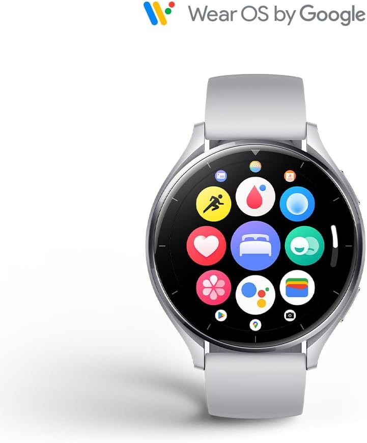 Silver Wear OS Smart Watch GPS NFC Fitness Tracker
