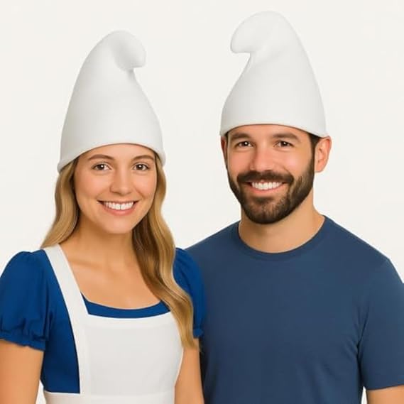 2PCS Gnome Hat Adult Costume Felt White Fancy Dress