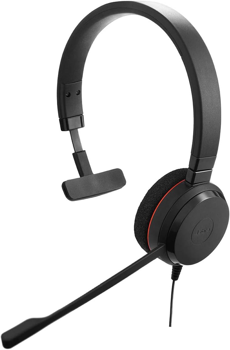 USB Office Headset with Mic Mono On Ear Noise Cancelling VoIP