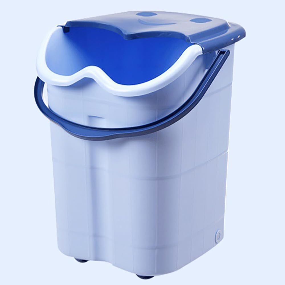 Large Deep Foot Bath Basin Calf Soak Spa Bucket Wheels Drain
