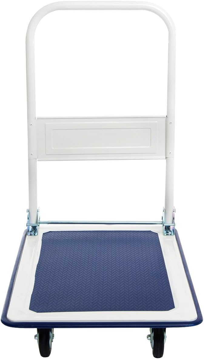 Blue White Folding Platform Trolley 150KG Push Cart