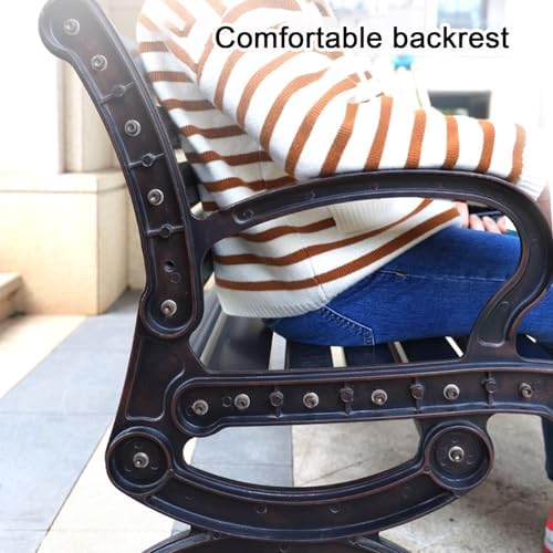 Outdoor Aluminum Garden Bench Patio Park Bench with Backrest 120cm