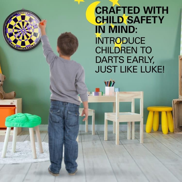 18in Magnetic Dartboard Set Double Sided Safe Kids Game 12 Darts