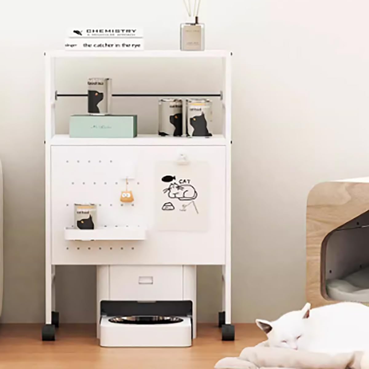Robot Vacuum Storage Rack Mobile Cabinet Stand Adjustable Shelves