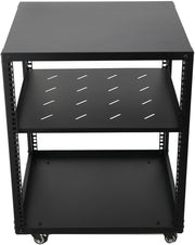 12U Open Frame Server Rack 19 Inch Mobile Rack with Wheels