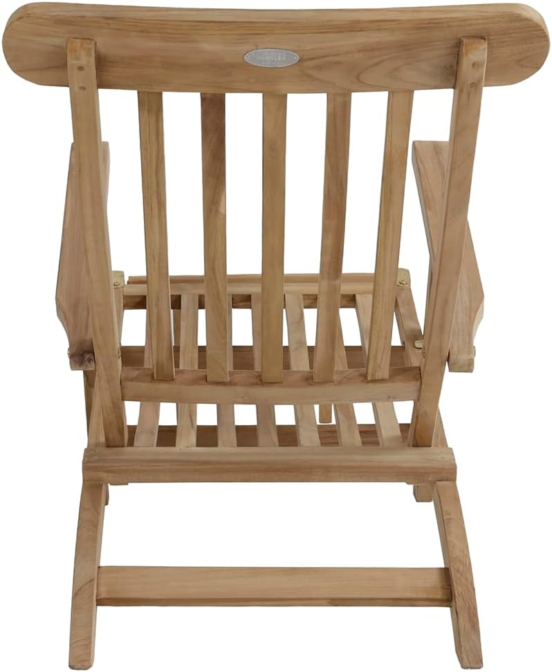Teak Steamer Chair Foldable Reclining Sun Lounger Wood