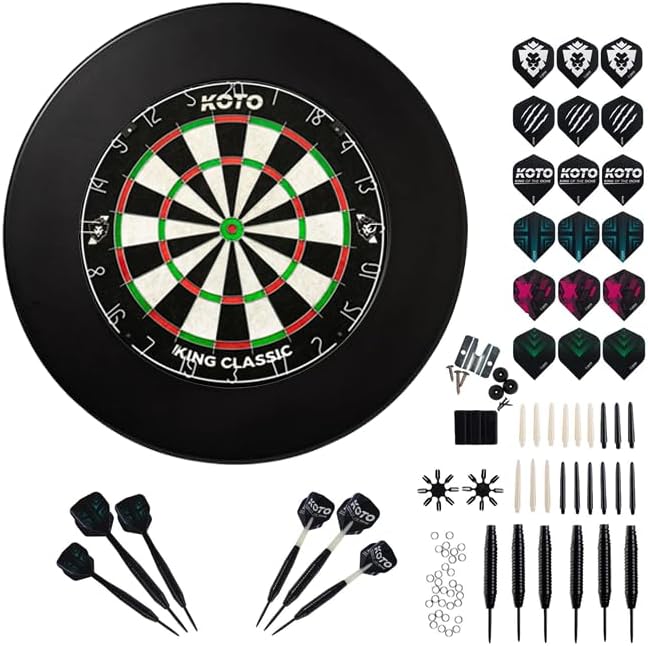 Professional Sisal Dartboard Set Staple-Free Bullseye w/ Darts Kit