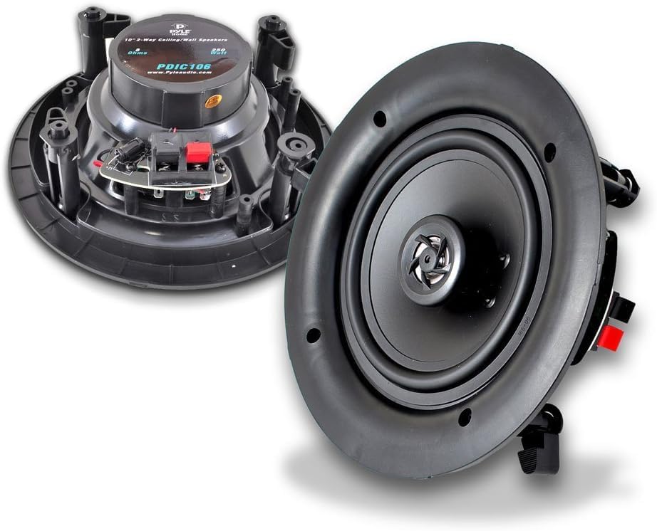 10 Inch In Ceiling Wall Speakers 250W Flush Mount Stereo Pair