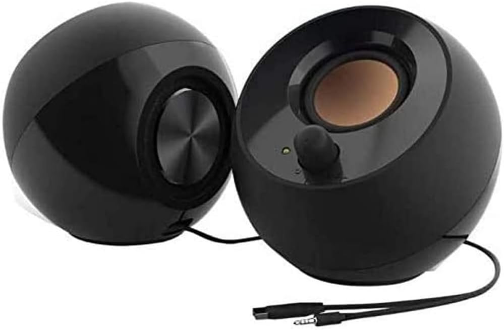 USB Powered Desktop Speakers Stereo PC Laptop Audio Pebble Design