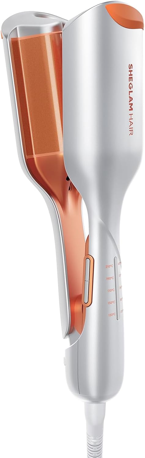 2 Barrel Beach Wave Curling Iron 25mm Ceramic Hair Waver Adjustable Heat