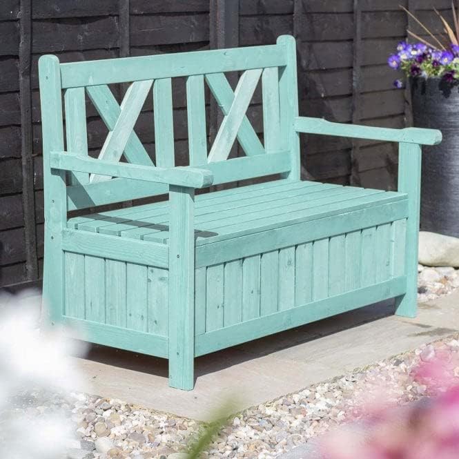 Wooden Garden Storage Bench 110L Outdoor Seat with Chest