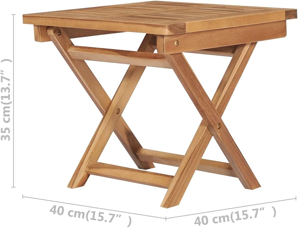Folding Teak Sun Lounger with Side Table Garden Set