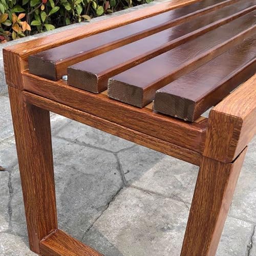 Solid Wood Garden Bench 100cm Backless Outdoor Patio Seat Brown