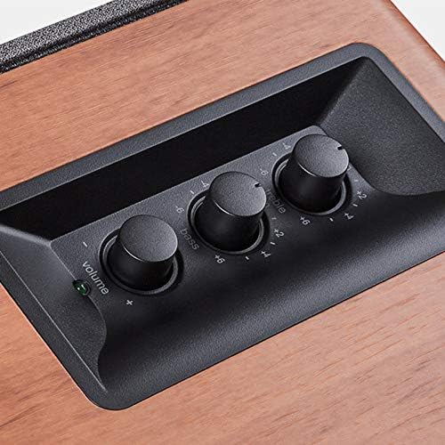 Powered Bookshelf Speakers 42W Stereo Studio Monitor Wood Cabinet