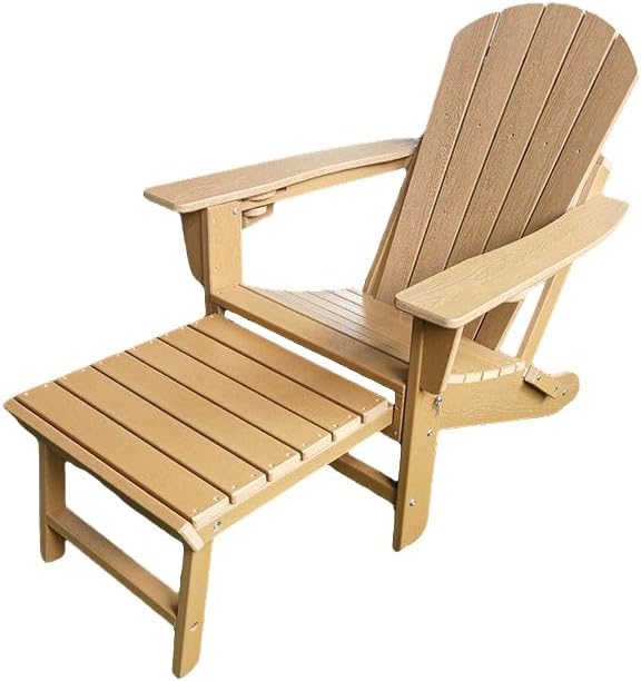 Adirondack Garden Chair w/ Pull Out Footrest & Cup Holder Polywood