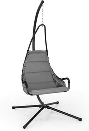 Hammock Swing Chair with Stand Grey Padded Seat Metal