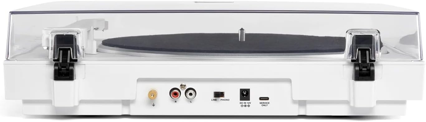 Automatic Bluetooth Turntable White 2 Speed Record Player