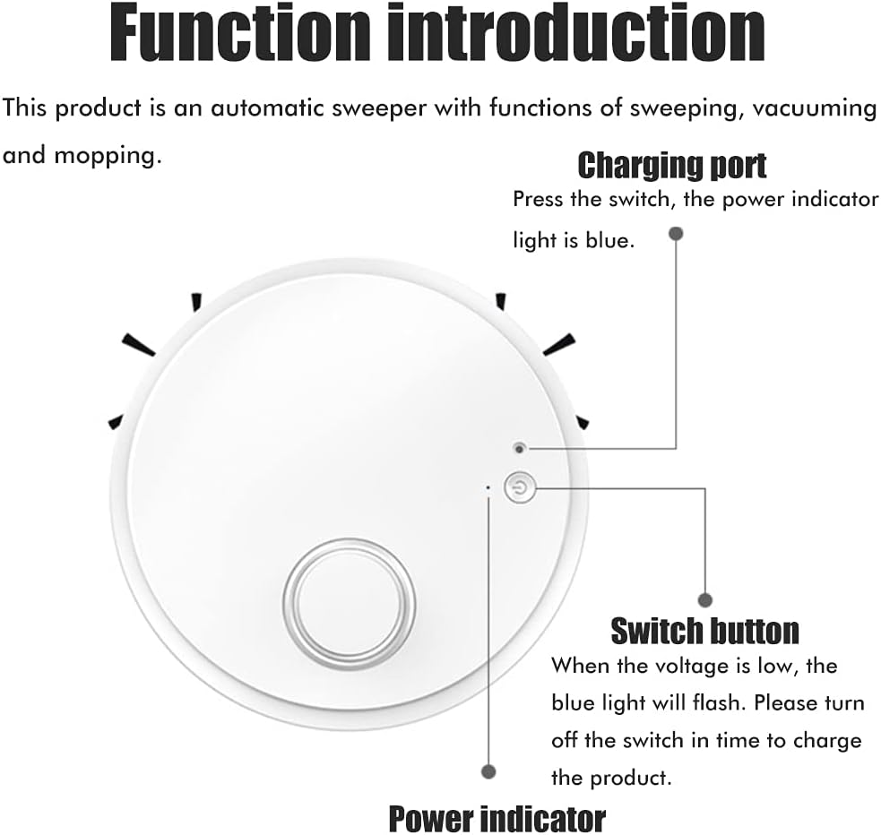 Robot Vacuum Mop 1500Pa Slim Quiet Auto Recharge Smart Cleaner