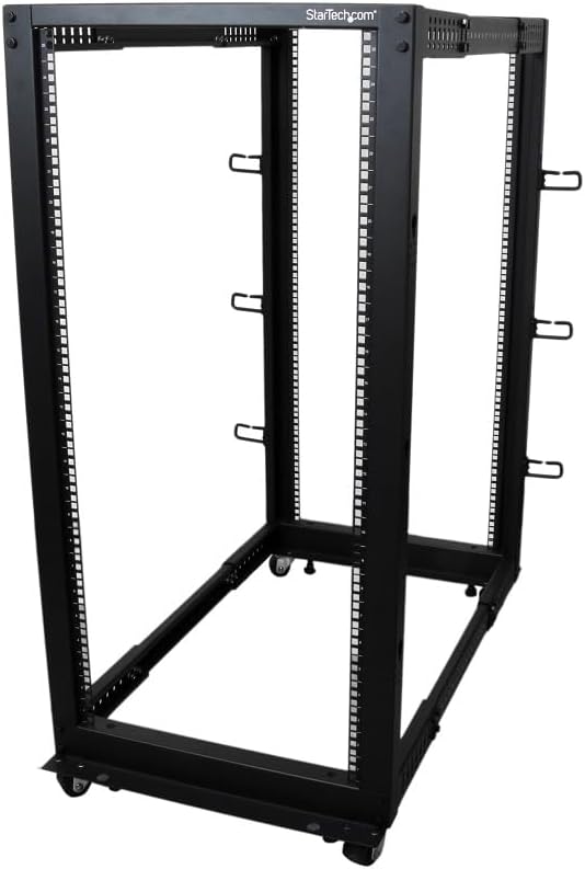 25U 4 Post Open Frame Server Rack Mobile Floor Mount