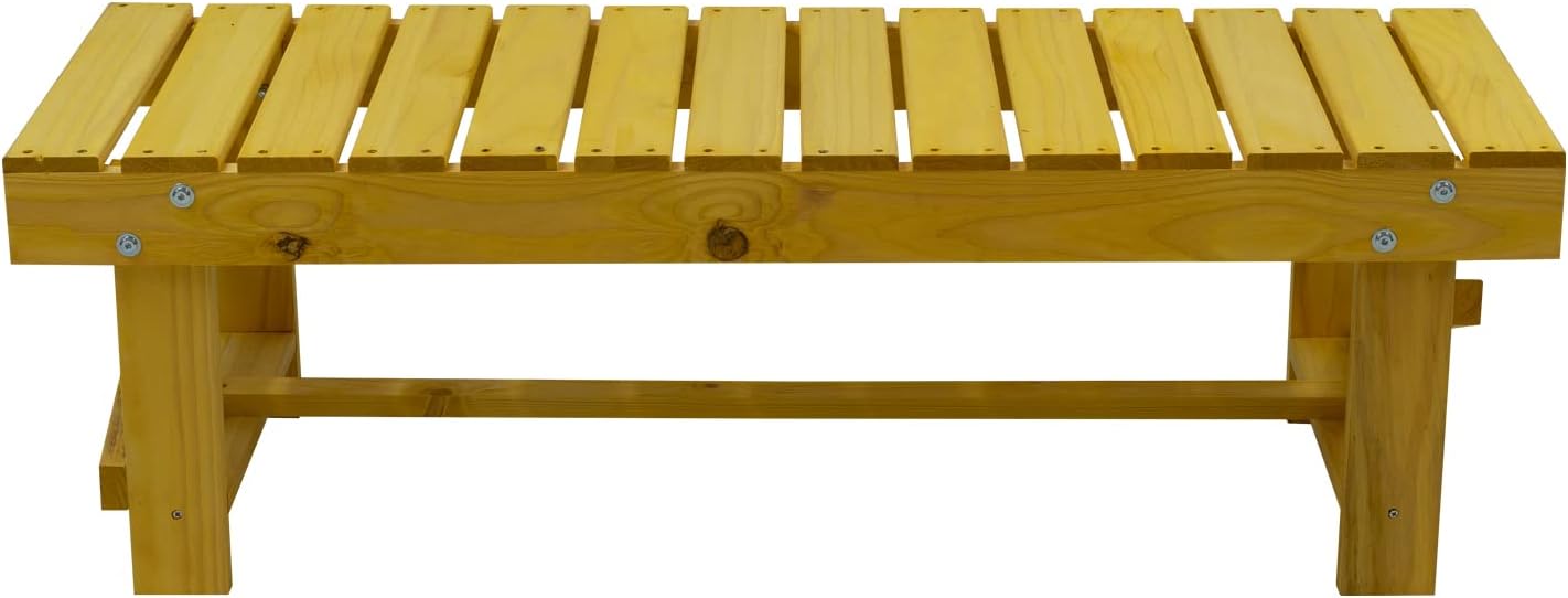 2 Seater Wooden Garden Bench Pine Patio Backless Outdoor Seat