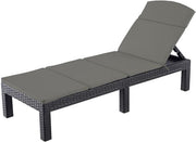 Adjustable Garden Sun Lounger with Cushion Graphite Grey