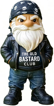 Funny Grumpy Old Man Gnome Middle Finger Statue Man Cave Decor