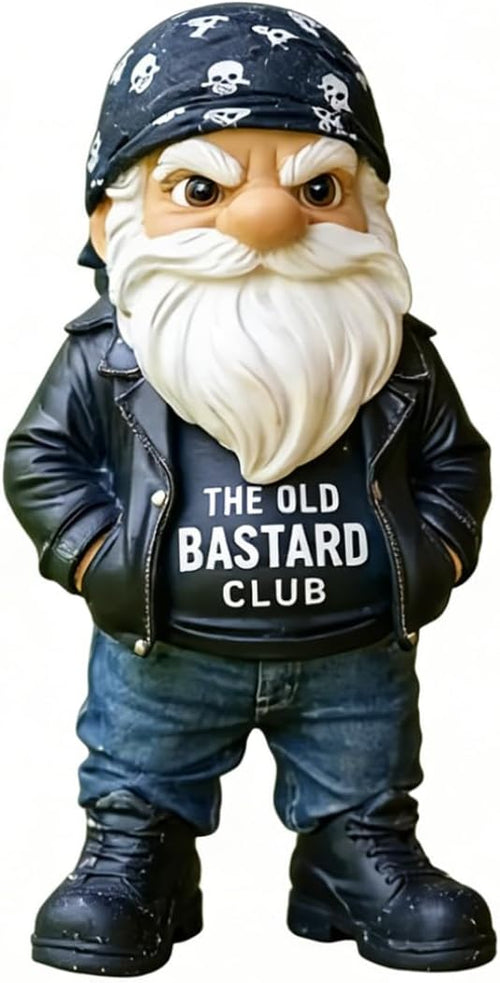 Funny Grumpy Old Man Gnome Middle Finger Statue Man Cave Decor