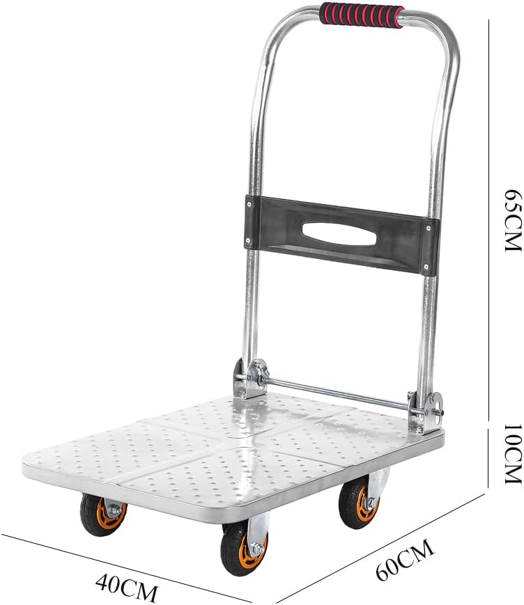 Heavy Duty Foldable Flatbed Trolley 150KG Steel Cart