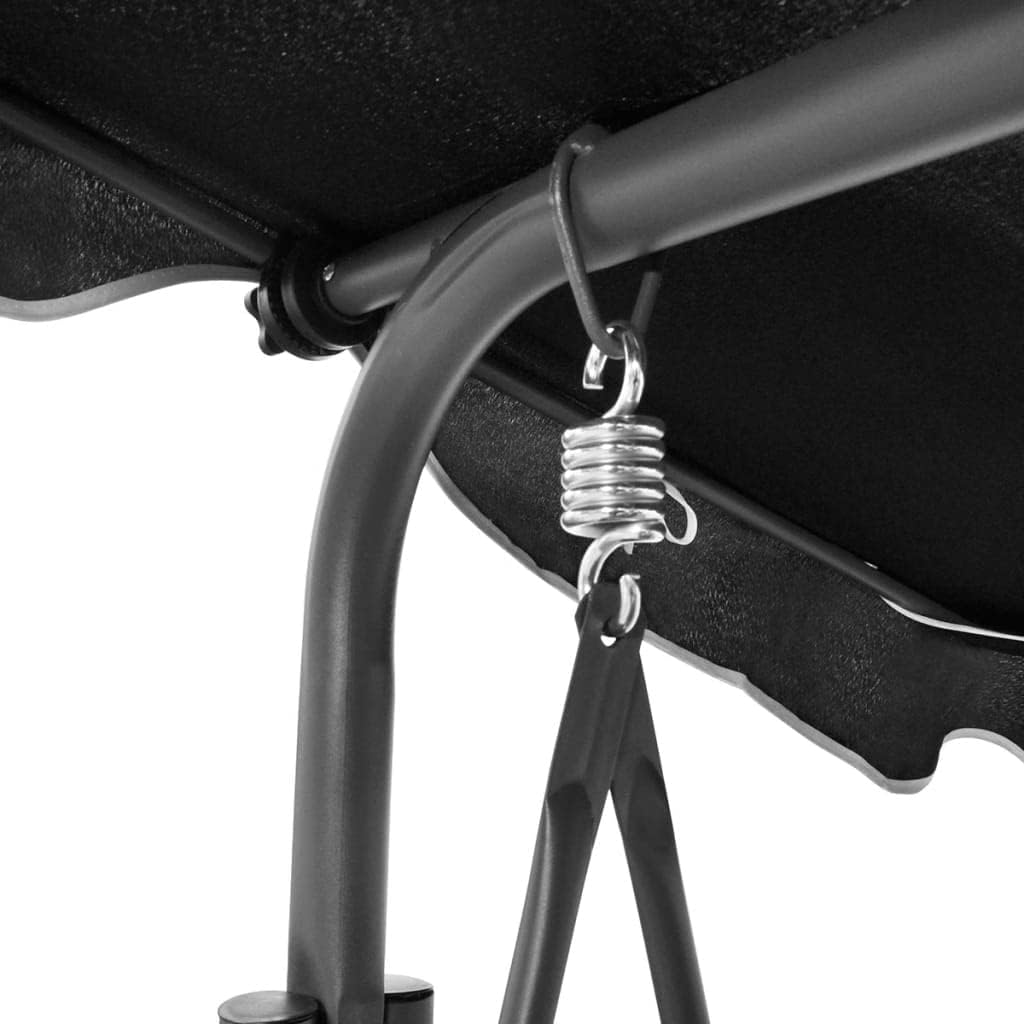 3 Seater Garden Swing Bench Black Adjustable Canopy