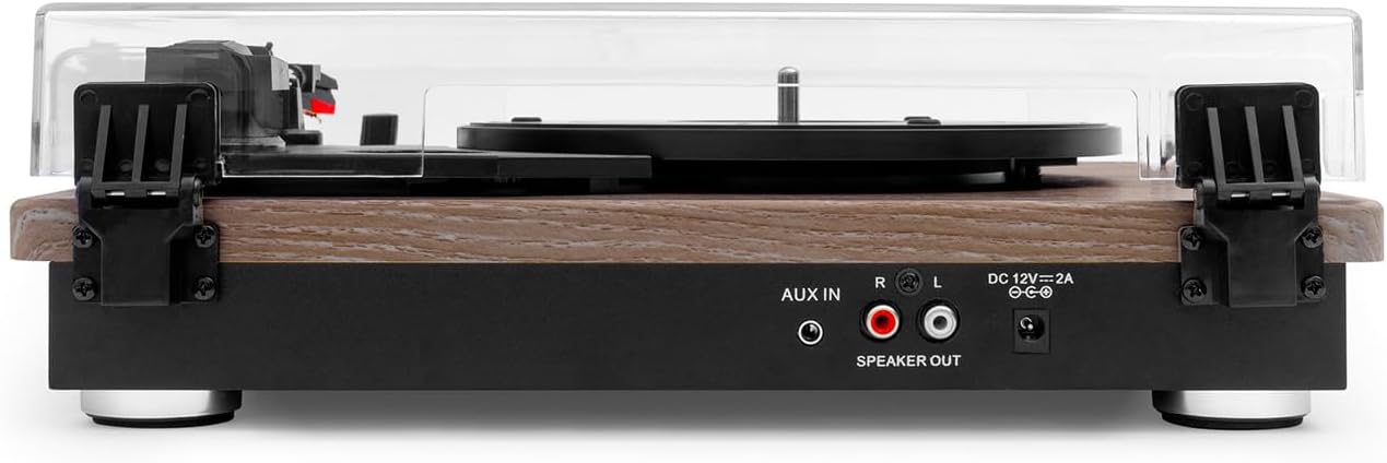 Vinyl Record Player with Stereo Bluetooth Speakers Oak