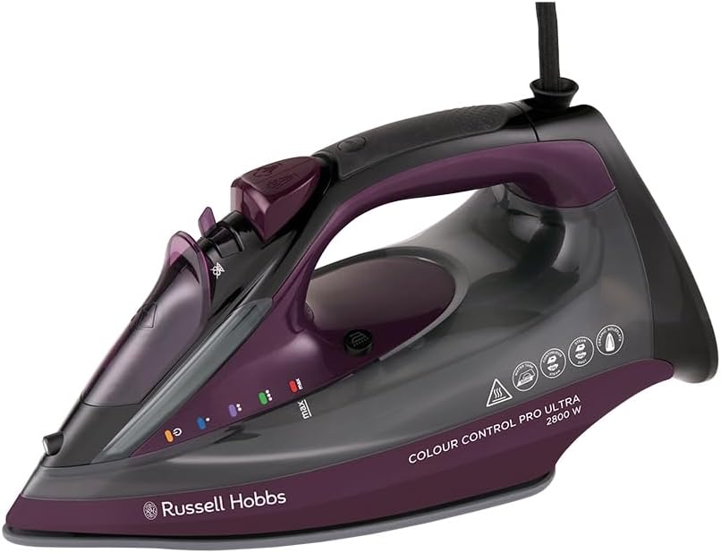 2800W Steam Iron Ceramic Soleplate 195g Steam Boost 380ml Tank