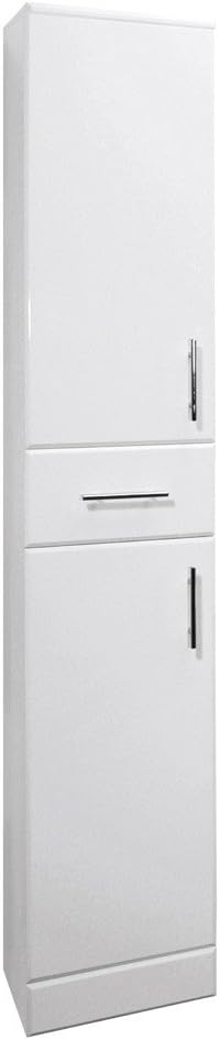 Gloss White Tall Bathroom Cabinet Soft Close Storage Unit