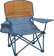 Low Folding Camping Chair Padded Outdoor Seat Brown