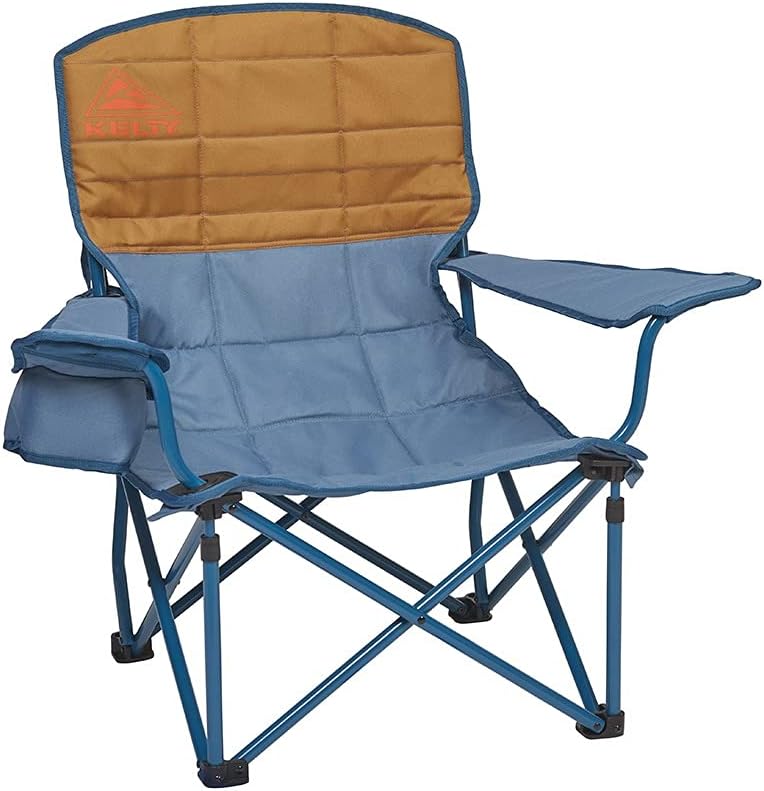 Low Folding Camping Chair Padded Outdoor Seat Brown